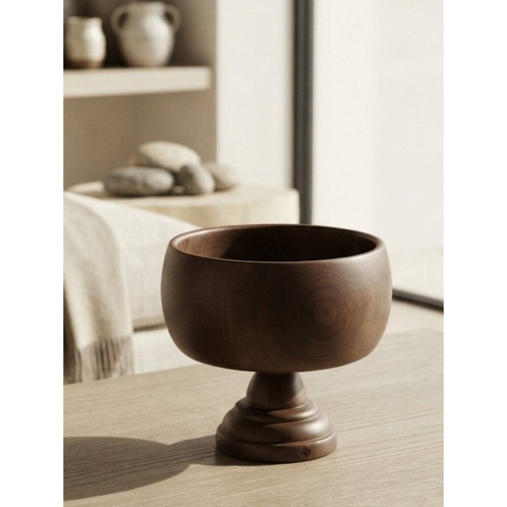 Vintage Diversified Industries Division Solid American Walnut Footed Bowl | Mode